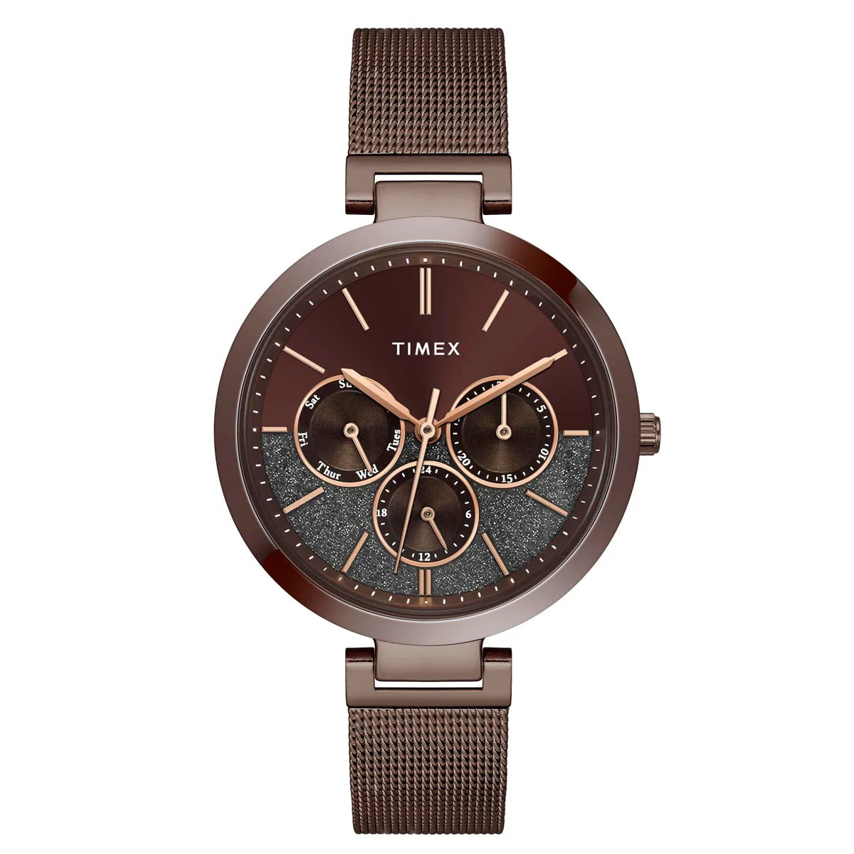 Timex Women Brass Dial Stainless Steel Analog Watch - TWEL14507