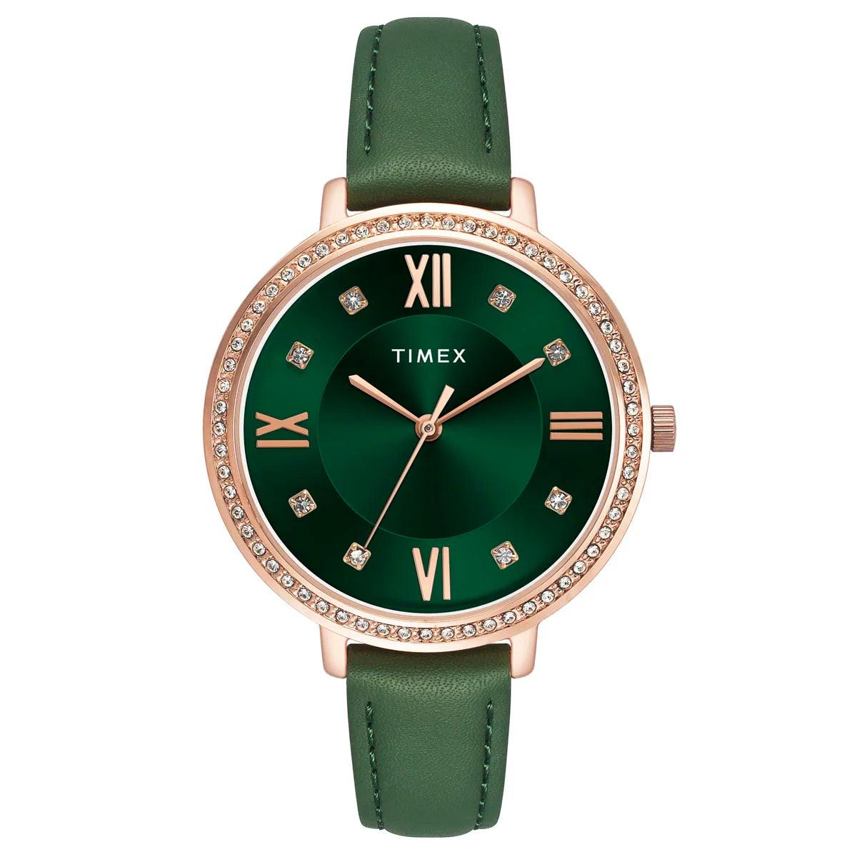 Timex Women Green Round Dial Quartz Analog Watch - TWEL14713