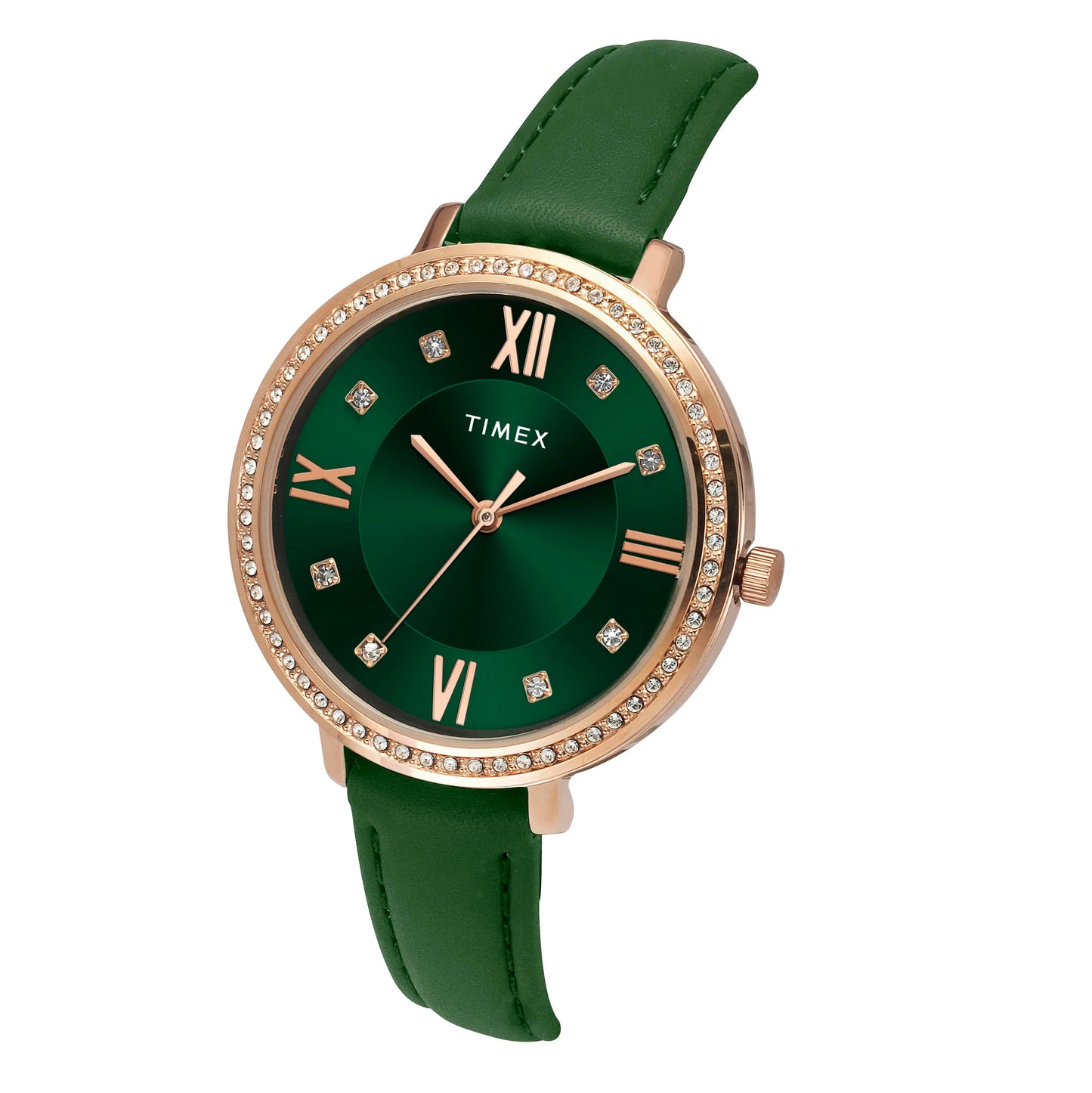 Timex Women Green Round Dial Quartz Analog Watch - TWEL14713