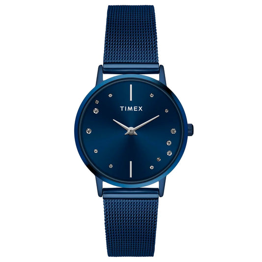 Timex Women Blue Round Dial Analog Watch - TWEL15620