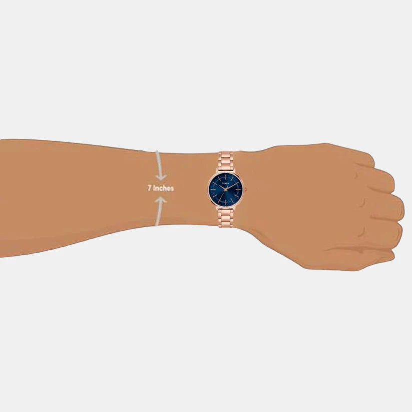 Timex Classics Blue Stainless Steel Analog Watch For Women TWEL15804