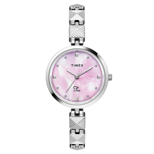 Timex Fria Women Mother of Pearl Pink Round Dial Analog Watch - TWEL18307