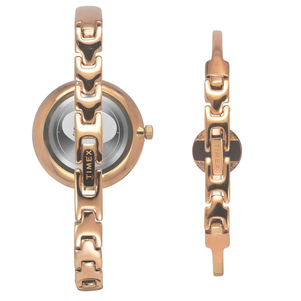 Timex Fria Women Rose Gold Round Watch with Bracelet - TWEL18502