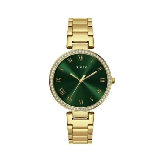Timex Green Dial with Roman Number Watch For Women TWEL18716
