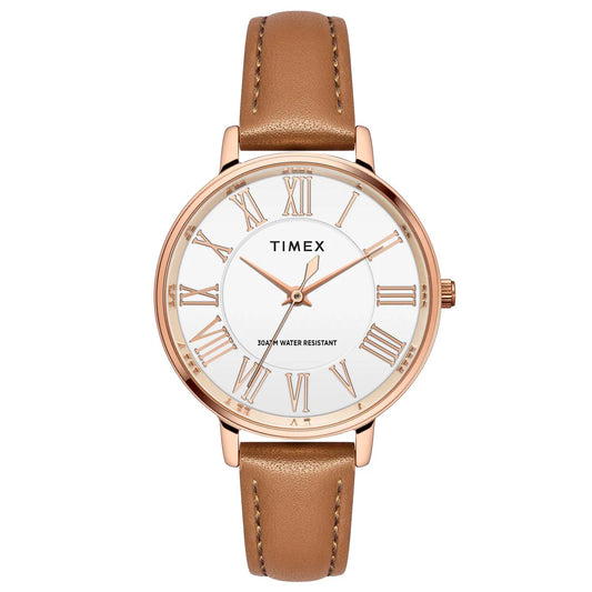 Timex Women Silver Round Dial Analog Watch - TWEL19105