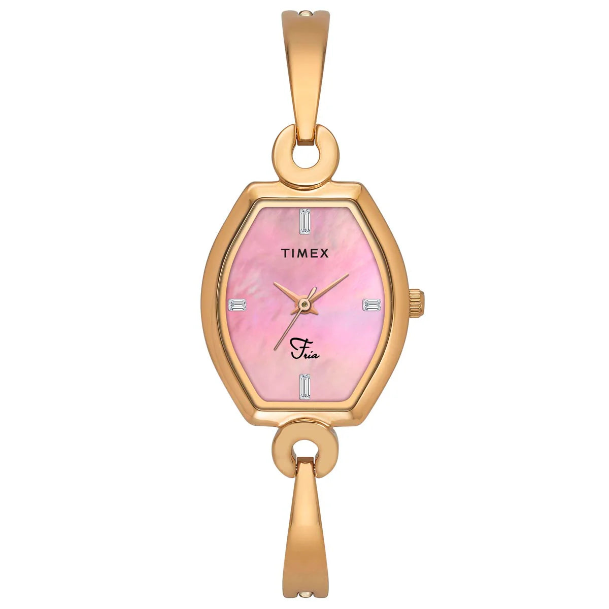 Timex Fria Women Mother of Pearl Pink Tonneau Dial Analog Watch - TWEL19702