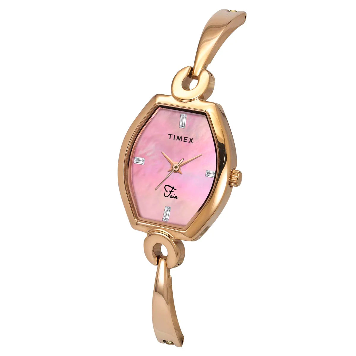 Timex Fria Women Mother of Pearl Pink Tonneau Dial Analog Watch - TWEL19702