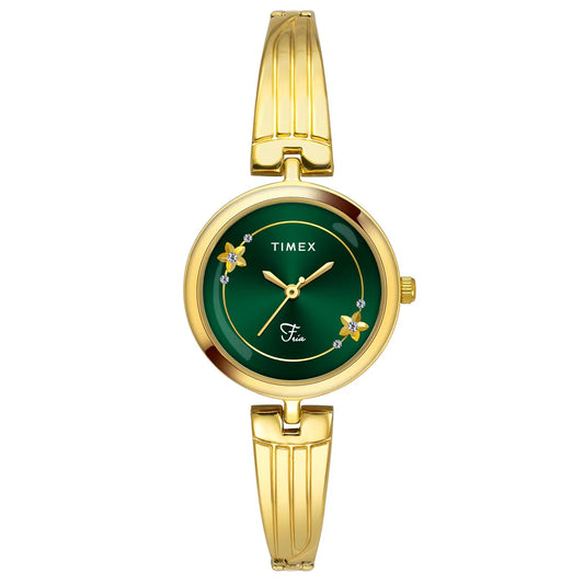 Timex Fria Women Green Round Dial Analog Watch - TWEL19801