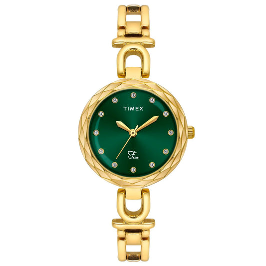 Timex Fria Women Green Round Dial Analog Watch - TWEL19900