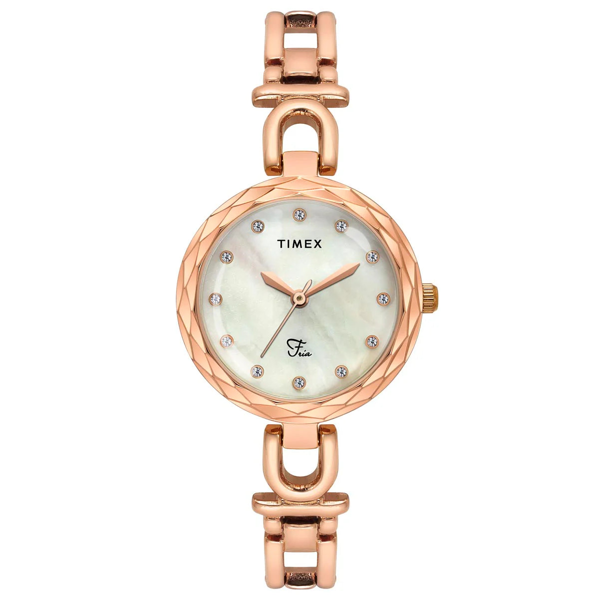 Timex Fria Women Mother of Pearl White Round Dial Analog Watch - TWEL19902