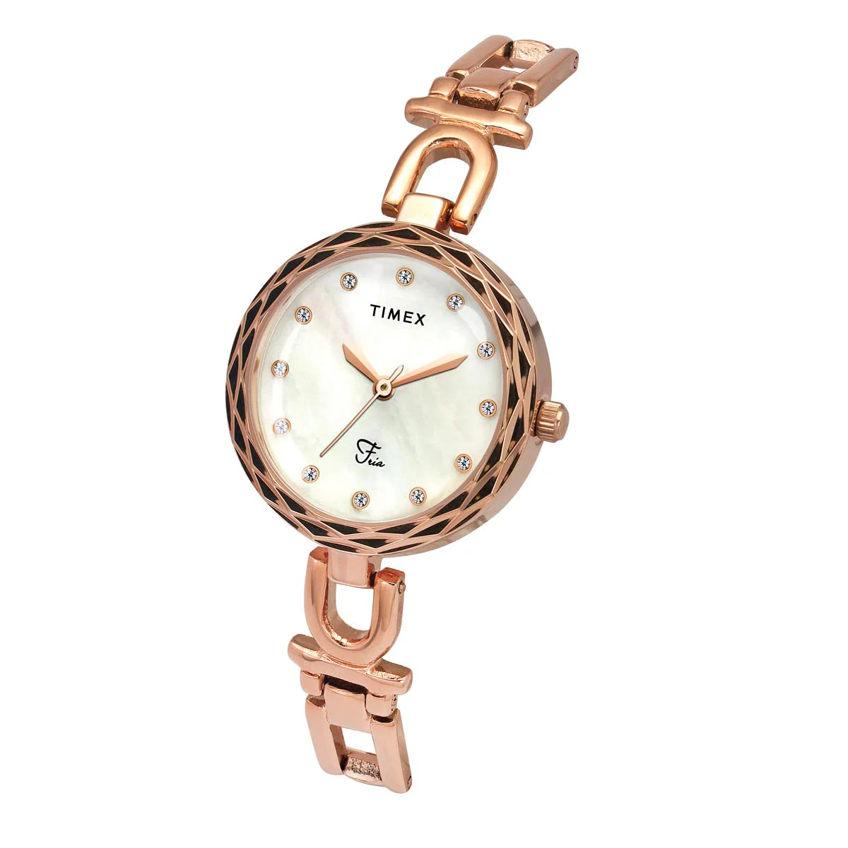 Timex Fria Women Mother of Pearl White Round Dial Analog Watch - TWEL19902