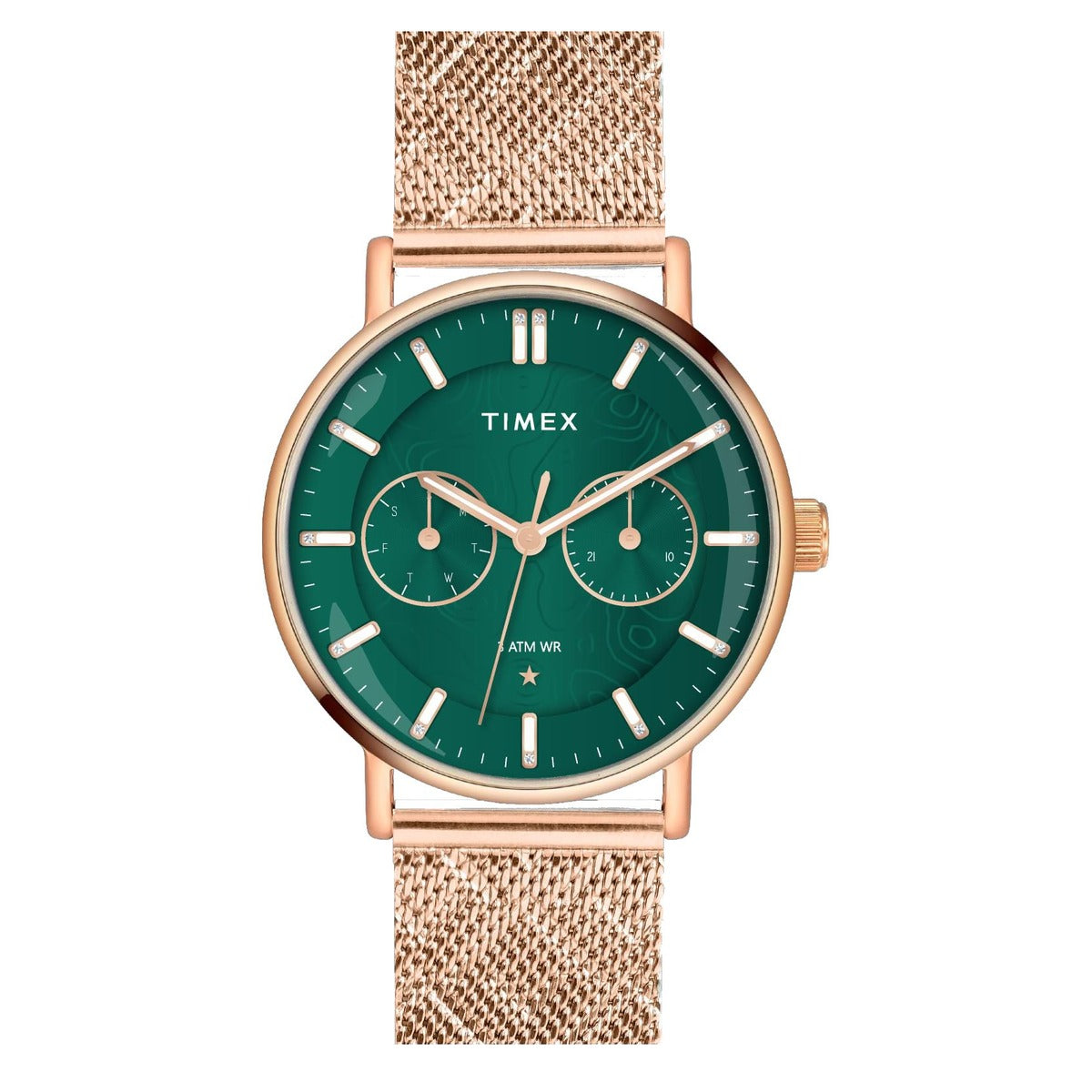 Timex Cosmic Typography Emerald Green Dial Women's Astrological Watch - TWEL20302