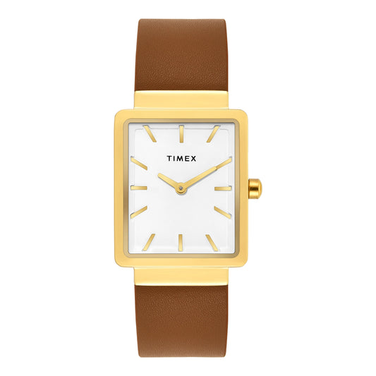Timex Women White Rectangle Dial Analog Watch - TWEL20700