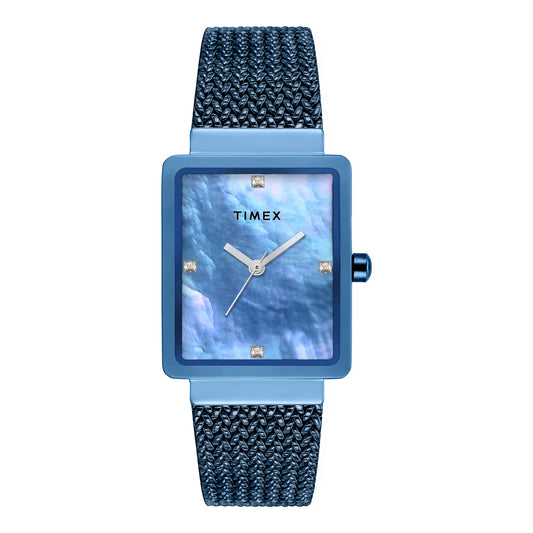 Timex Women Mother of Pearl Rectangle Dial Analog Watch - TWEL20705