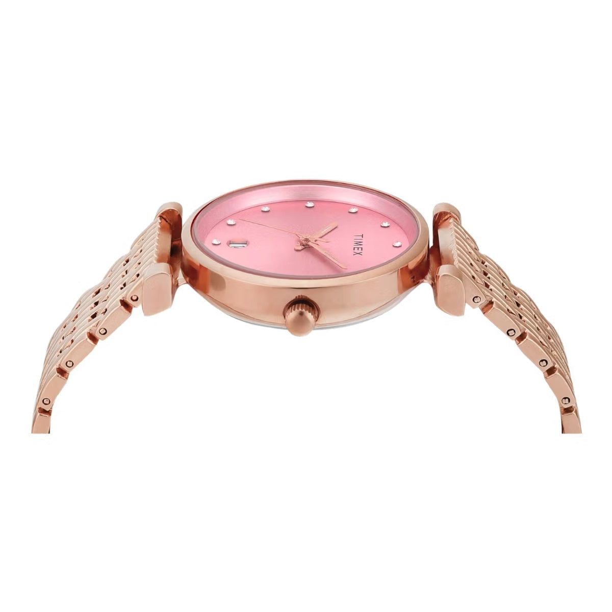 Timex Pink Round Dial Analog Stainless Steel Women Watch TWEL21601
