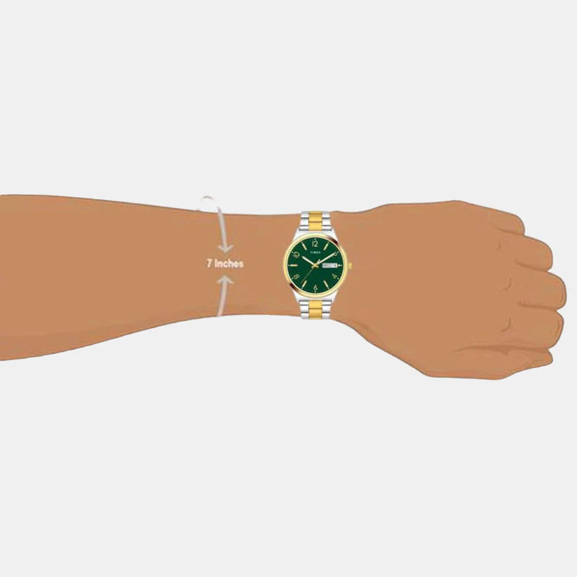 Timex Men's Classic Collection Green Dial Analog Stainless Steel Watch TWTG10006