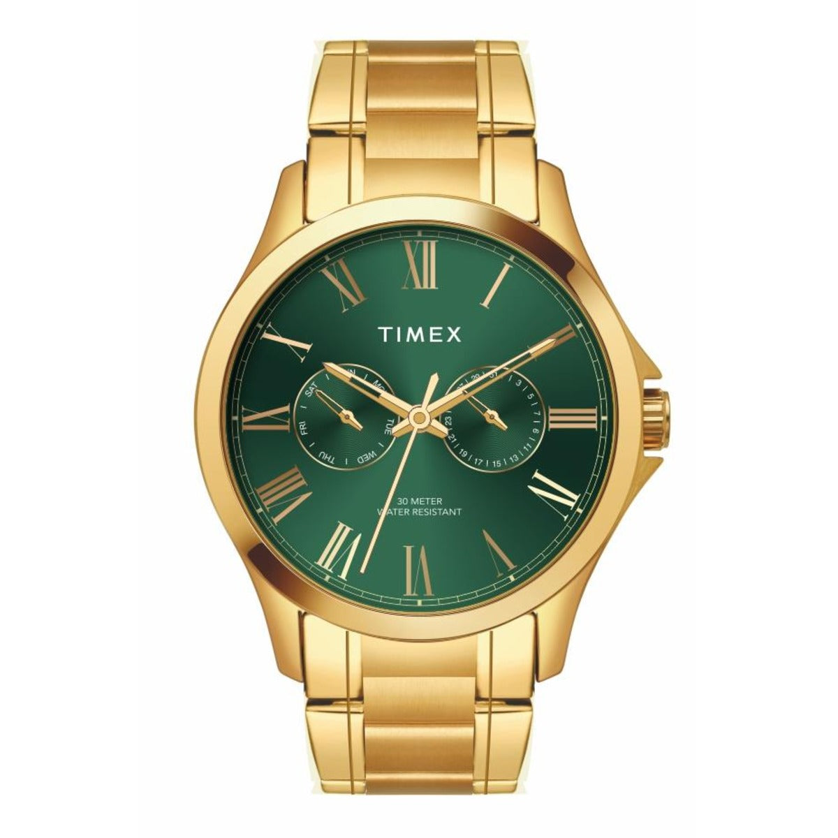 Timex Full Roman Green Dial Men's Analog Astrological Watch TW000X142