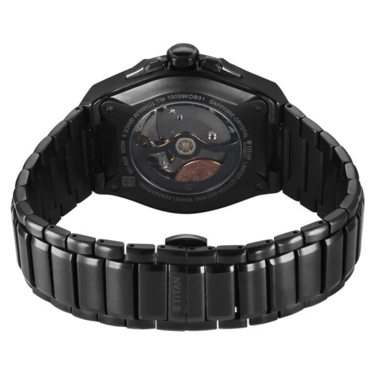 Titan Stellar Aurora Caelum Automatic Analog with Sun Moon Phase Men Watch 10029KM01