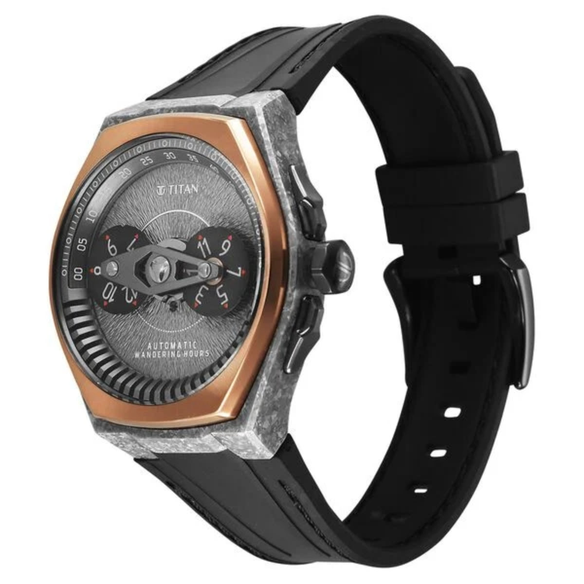 Titan Stellar Wandering Hour Automatic Analog with Crystallized Men Watch 10029KP01
