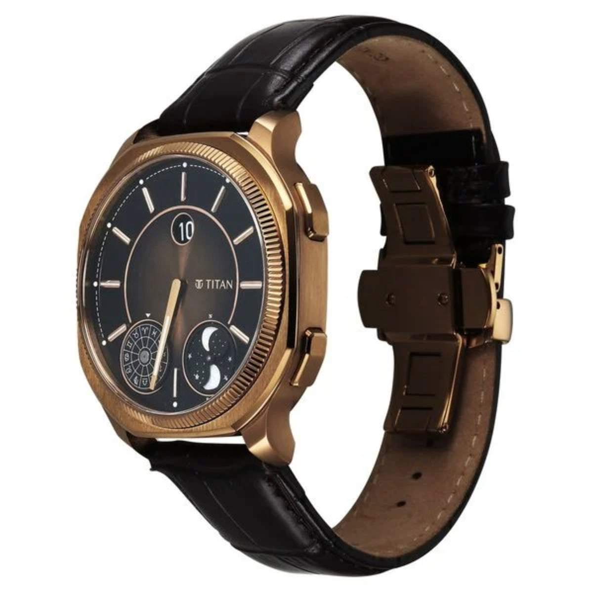 Titan Stellar Zodiac Analog with Dual Moonphase and Jumping Hour Men Watch 10053QL01