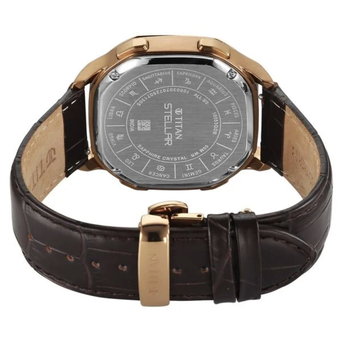 Titan Stellar Zodiac Analog with Dual Moonphase and Jumping Hour Men Watch 10053QL01