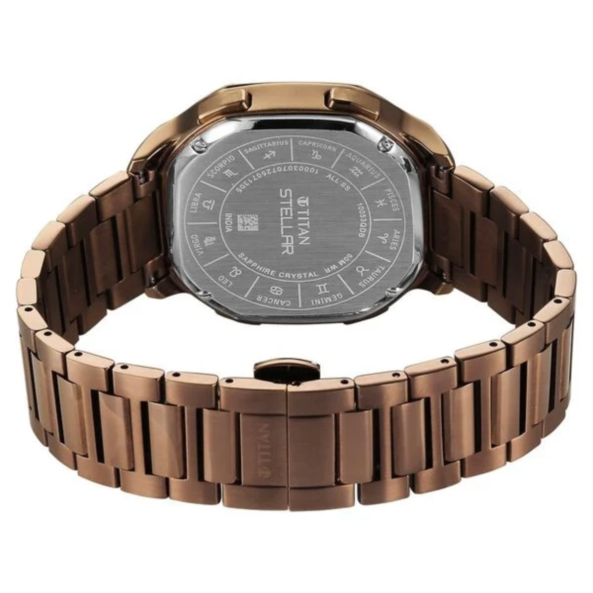 Titan Stellar Jumping Hour Micromotors Zodiac Analog with Dual Moonphase Men Watch 10053QM01