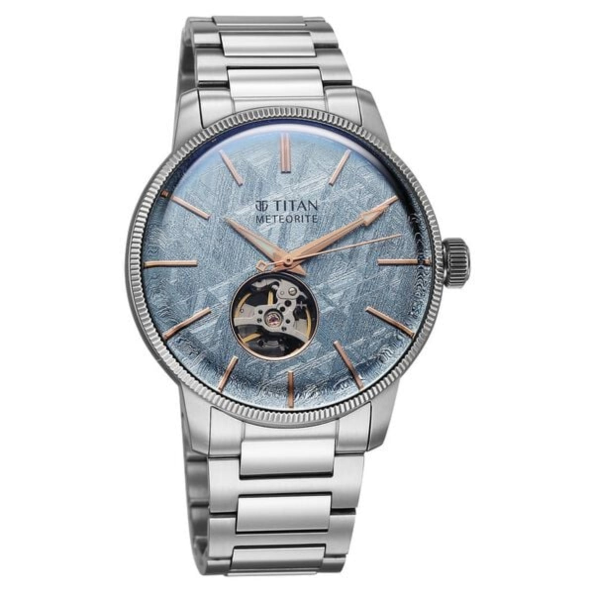 Titan Stellar Ice Meteorite Automatic Analog with Open-Heart and Men Watch 90110SM01