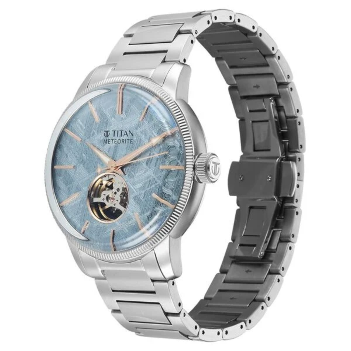 Titan Stellar Ice Meteorite Automatic Analog with Open-Heart and Men Watch 90110SM01