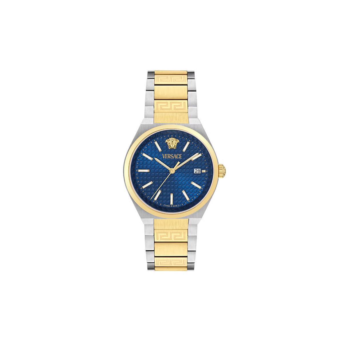 Versace Quartz Blue Dial Analog Stainless Steel Men's Watch