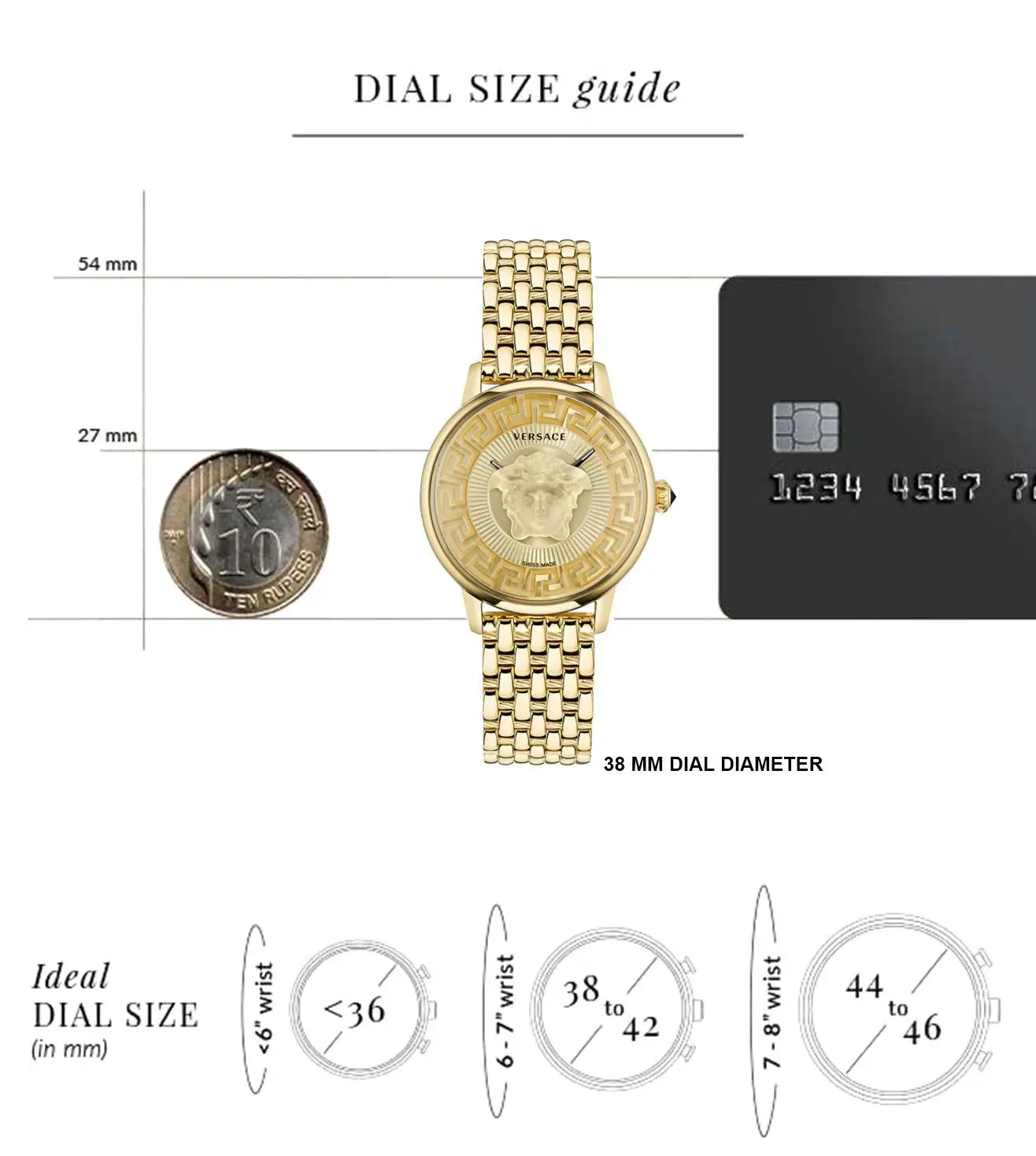 Versace Round Gold Dial Analog Women's Watch - VE6F00623