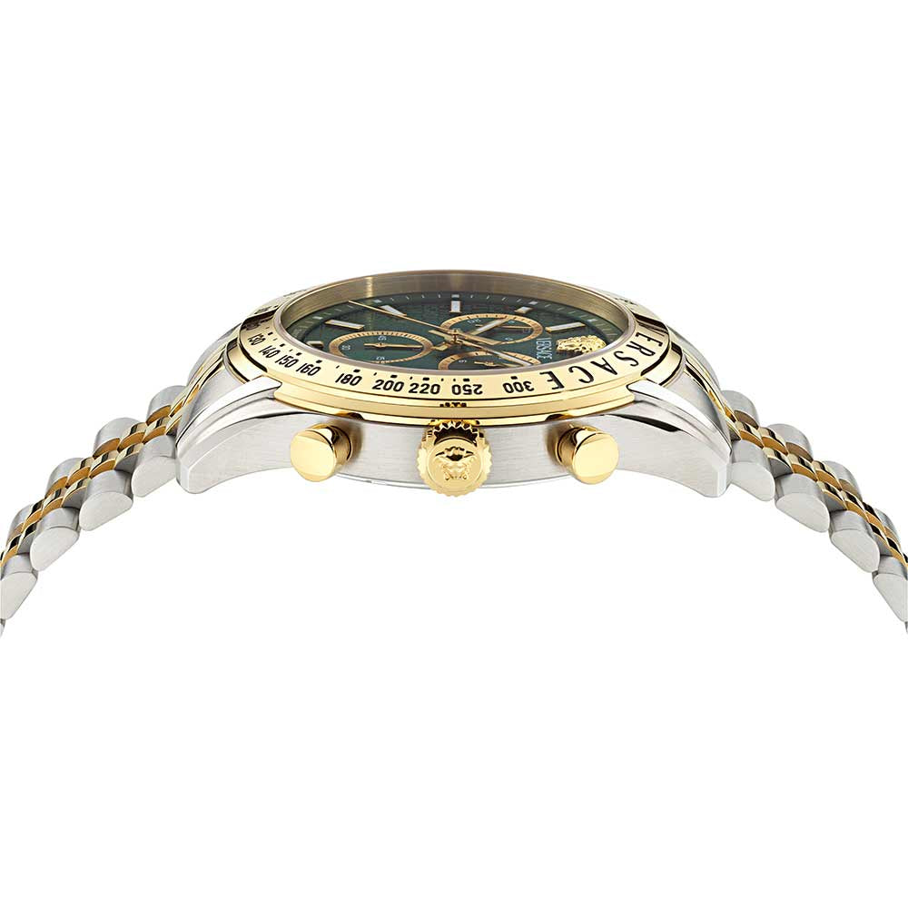 Versace Chrono Master Green Dial St Steel Men's Watch - VE8R00524