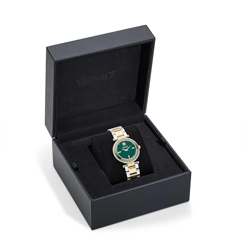 Versace Round Green Dial Reve Women's Watch - VE8B00524