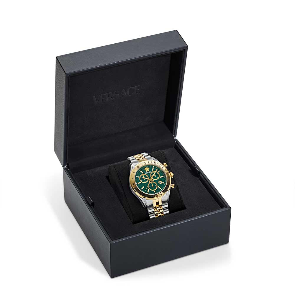 Versace Chrono Master Green Dial St Steel Men's Watch - VE8R00524
