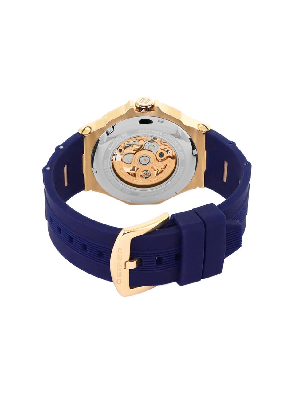 D'SIGNER Gold Dial Black Silicon Strap Automatic Men's Watch