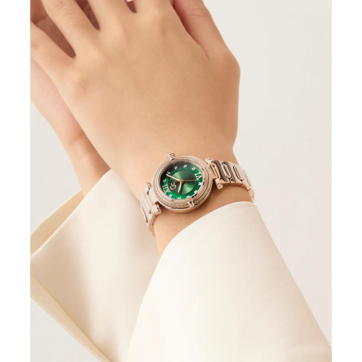 GC Vogue Cable Quartz Green Dial Analog Watch For Women Z57003L9
