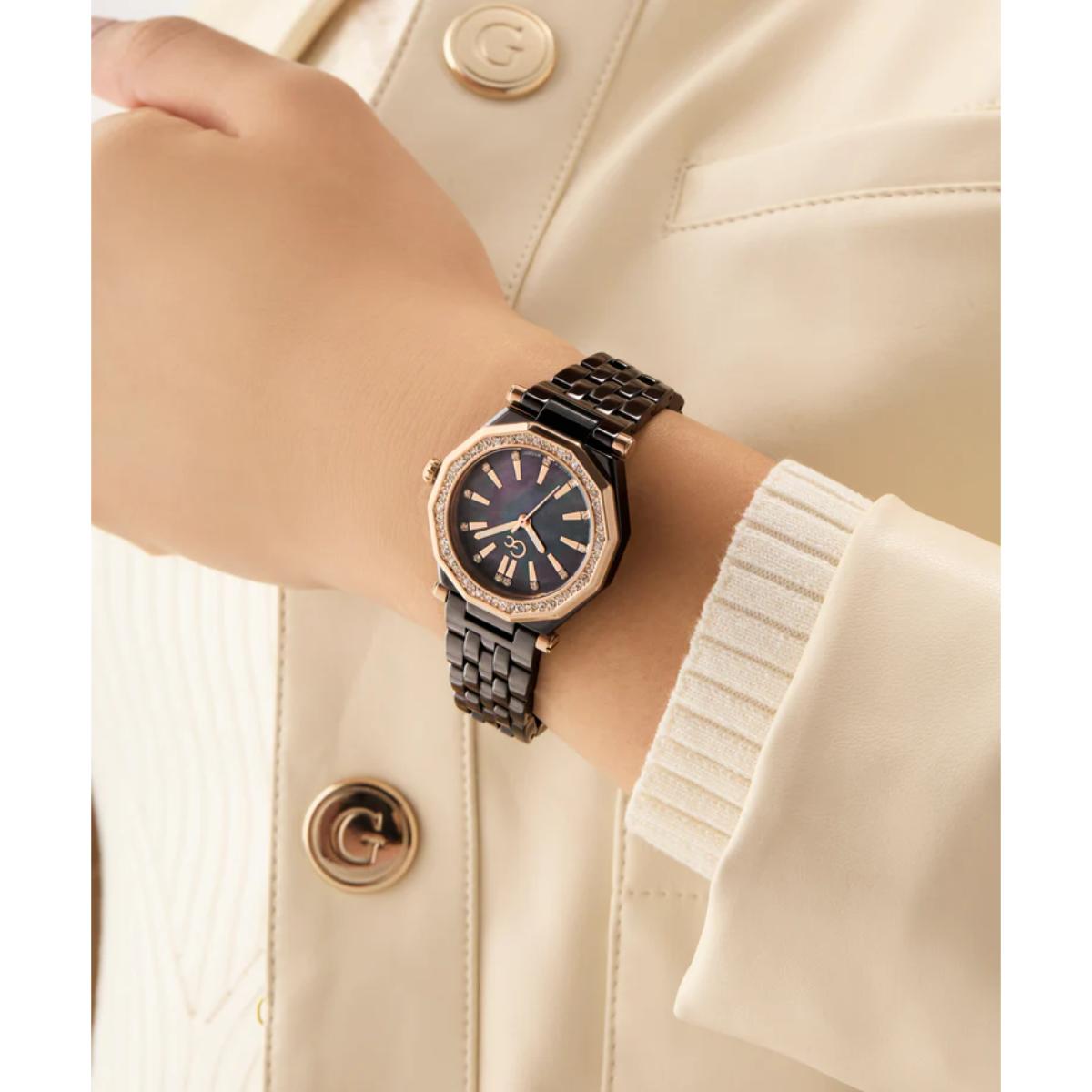 GC Gleam Black Dial Multi-Function Ceramic Women's Watch Z59002L2