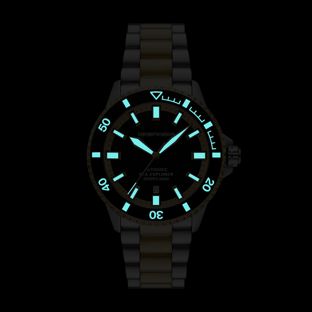 Emporio Armani Sea Explorer Automatic Black Dial Men's Watch AR60089