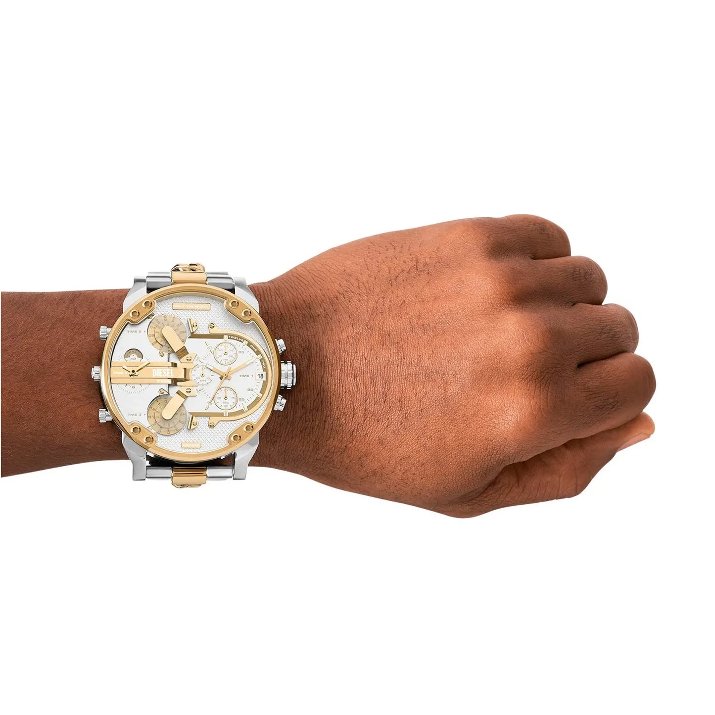 DZ7486 Diesel Mr.Daddy 2.0 White Gold Tone Dial Watch (Men)