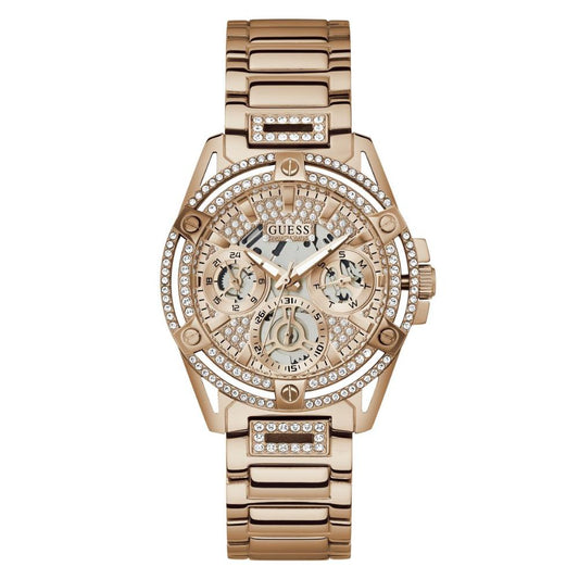 GUESS Women Queen Rose Gold Dial Stainless Steel Analog Watch GW0464L3