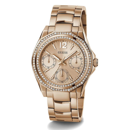 GUESS Ritzy Rose Gold Dial Chronograph Women Watch GW0685L3