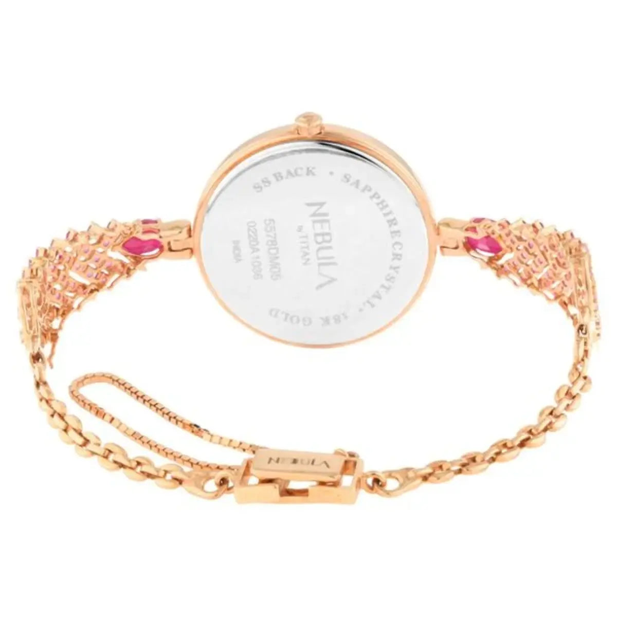 Titan Nebula Ashvi 18k Solid Pink Gold Analog with Diamond Women's Watch NT5578DM05