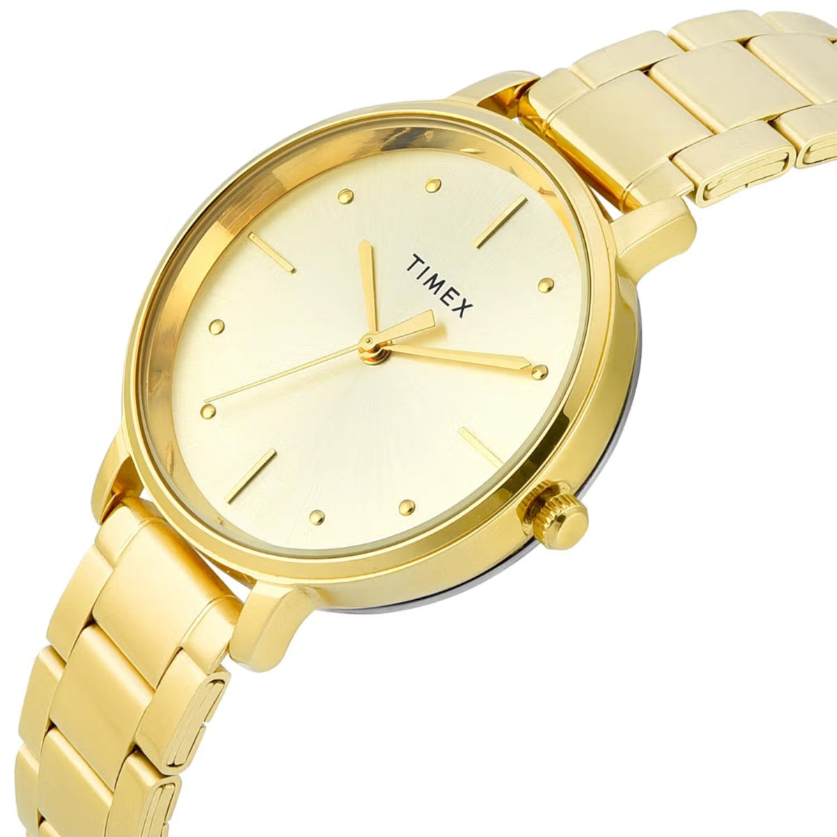 Timex Champagne Round Dial Analog Women's Watch TWEL15829