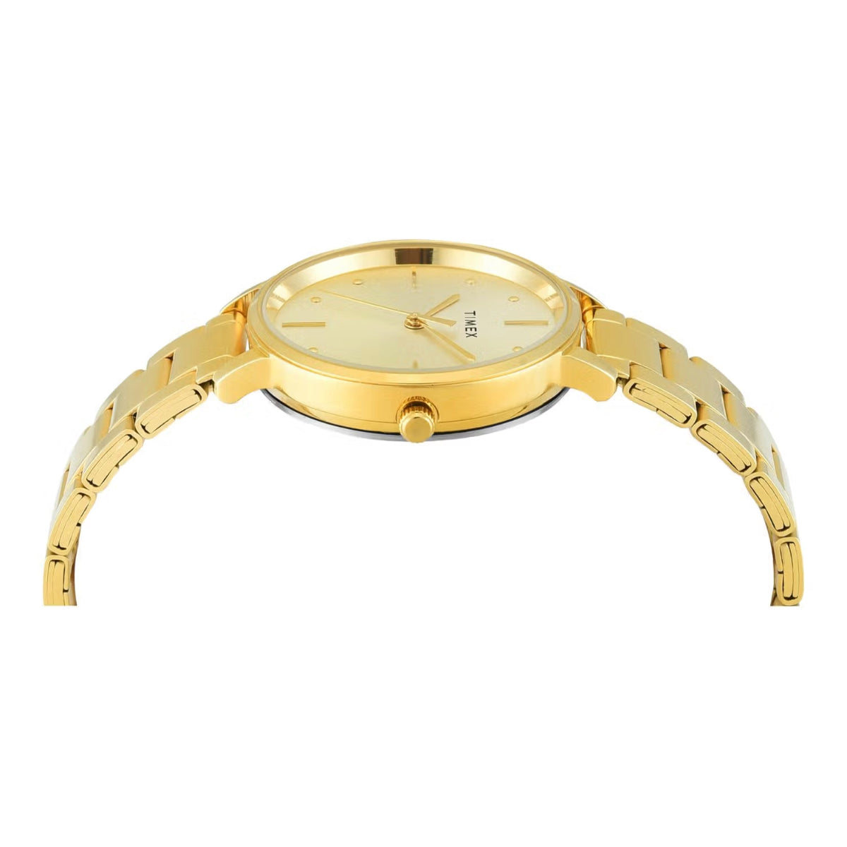 Timex Champagne Round Dial Analog Women's Watch TWEL15829