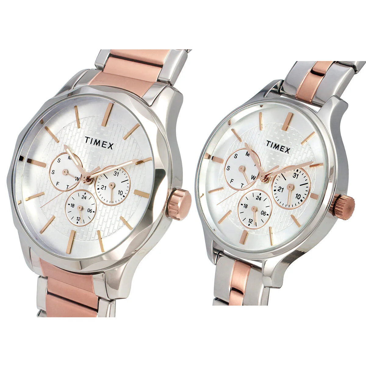 Timex Fashion Silver Round Dial Analog Couple Watch TW00PR291