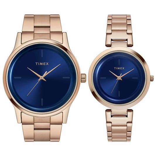 Timex Fashion Pair's Analog Blue Dial Couple Watches - TW00PR296