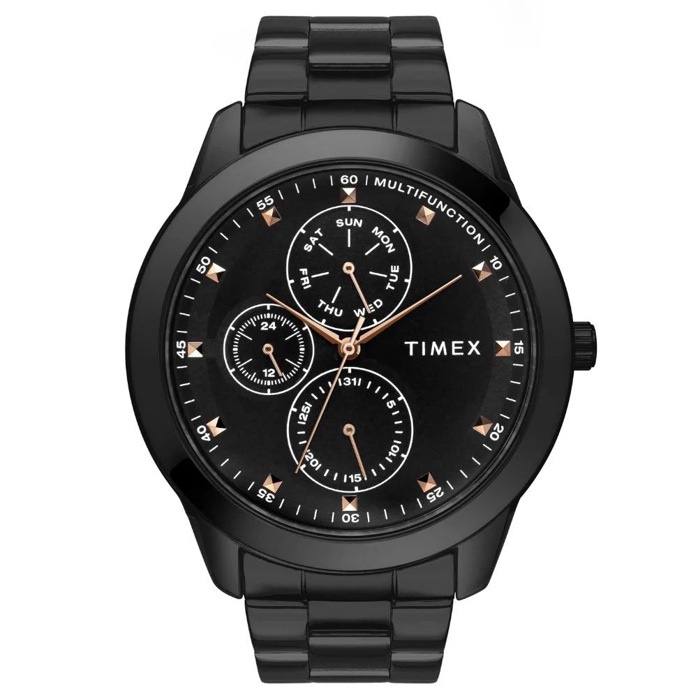 Timex Fashion Black Dial Round Case Multifunction Men's Watch - TWEG18502