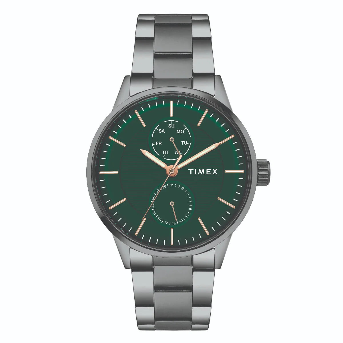 Timex Fashion Men's Green Dial Round Case Multifunction Watch -TWEG19905