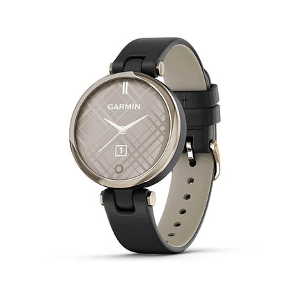 010-02384-F1 GARMIN | Lily - Creamgold Black Leather Smart Watch (Women)