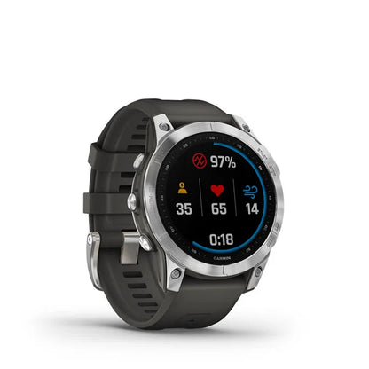 010-02540-05 GARMIN | Fenix 7 Silver With Graphite Band GPS Watch (Unisex)