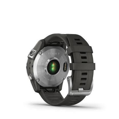 010-02540-05 GARMIN | Fenix 7 Silver With Graphite Band GPS Watch (Unisex)